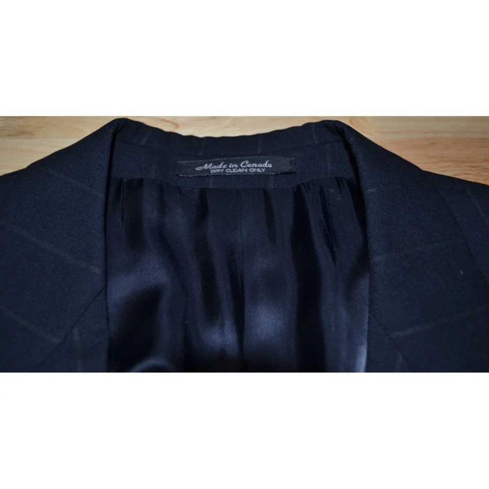 Zeidler and‎ Zeidler Navy Pin Strip Men's Suit Jacket Sports Coat Double 42R
